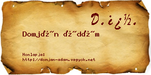 Domján Ádám névjegykártya
